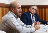 Lemoore Mayor Ray Madrigal and moderator Kings County District Attorney Keith Fagundes at Wednesday's candidates' forum.